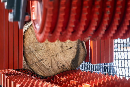sawmill feeding flanges in woodworking machine