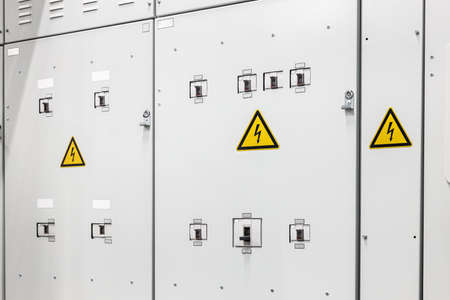 Electrical substation gear shifting in power plant, Industrial electrical switch panelの写真素材