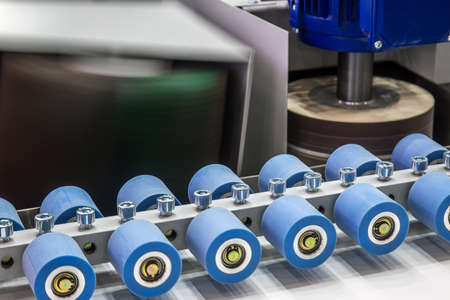 conveyor for applying melamine edges to wooden surfacesの写真素材
