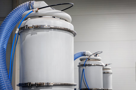 the air filtration and purification system at an enterprise or factoryの写真素材