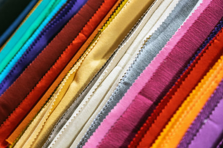 fabrics made of different materials, shades and colorsの写真素材