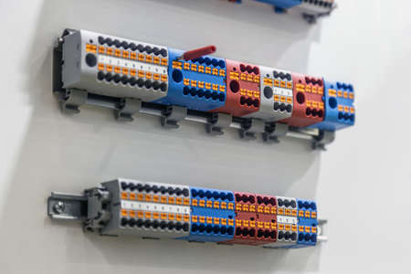 distribution terminals with push-in technology on a lightの写真素材