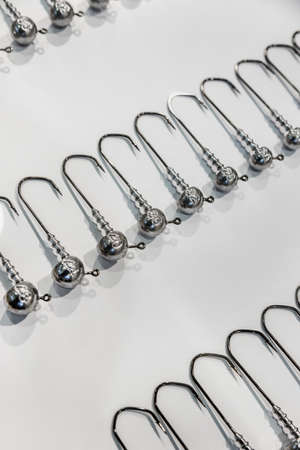 fishing jig heads for catching predatory fish on a lightの写真素材