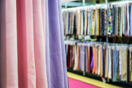 fabric made of different materials, shapes and colors for the productionの写真素材