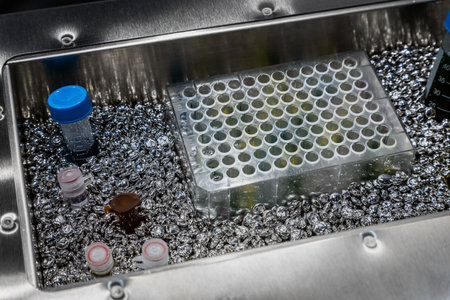 Water baths are used in bioengineering, medicine, food and chemical industriesの写真素材