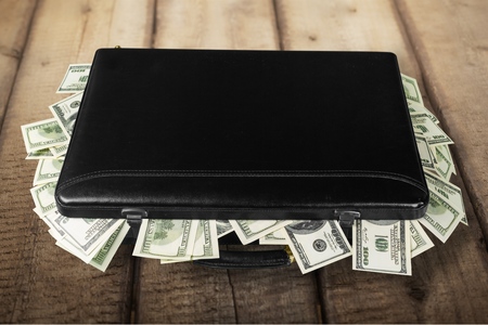 Currency, Suitcase, Travel.の写真素材