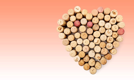 Cork, Wine, Heart Shape.の写真素材