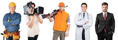 Isolated, Construction, Electrician.の写真素材