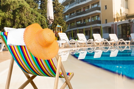 Beach, lounger, chair.の写真素材