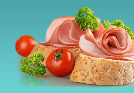 Bread, small, jamon.の写真素材