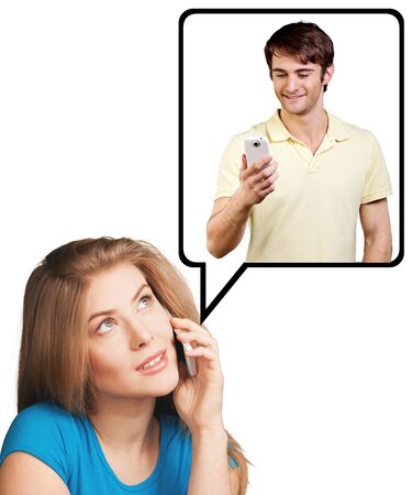 Phone, talk, adult.の写真素材