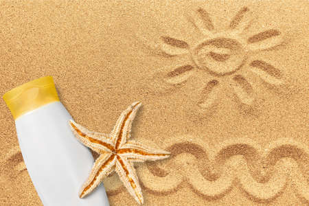 Suntan Lotion, Starfish, Bottle.