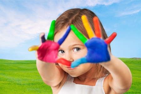 School, kids, painted.の写真素材