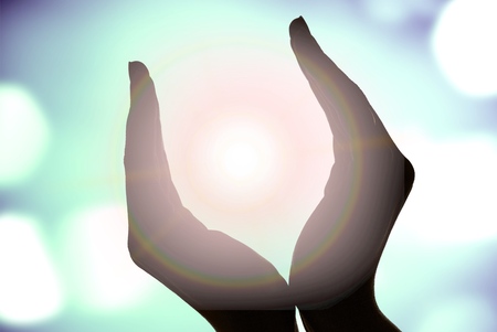 Human Hand, Spirituality, Sunrise.の写真素材