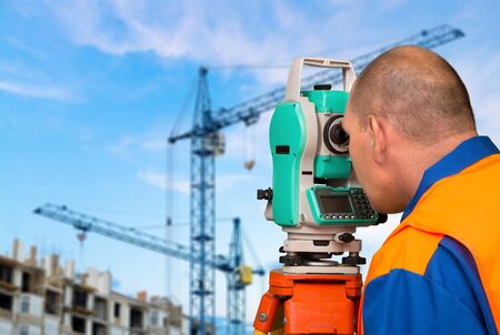 Surveyor, Land, Topography.の写真素材