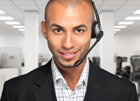 IT Support, Men, Headset.の写真素材