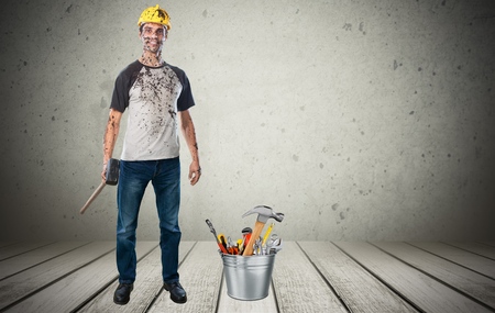 Background, caucasian, construction.の写真素材