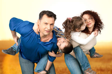 Family, Cheerful, Child.