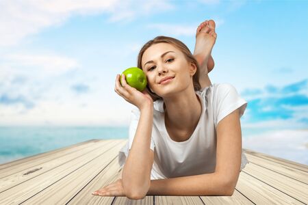 Healthy Lifestyle, Women, Fruit.の写真素材