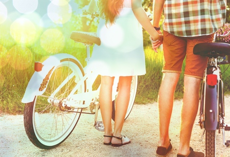 Dating, flowers, bicyces.の写真素材