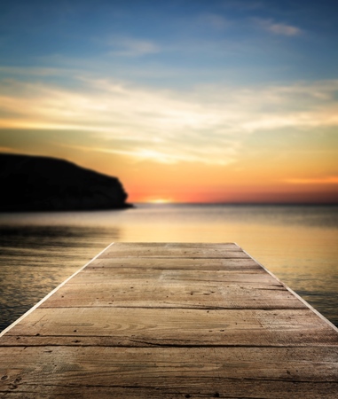 Pier, winter, wooden floor.