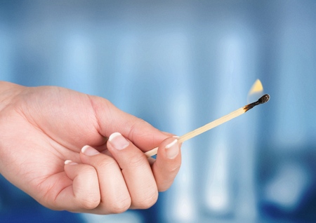 Match, closeup, isolated.