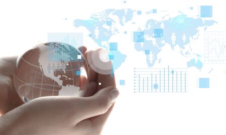 Globe, Human Hand, World Map.