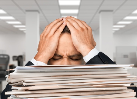 Emotional Stress, Paper, Stack.
