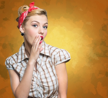 Model, woman, whispering.