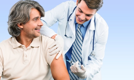 Injecting, Vaccination, Flu Virus.の写真素材
