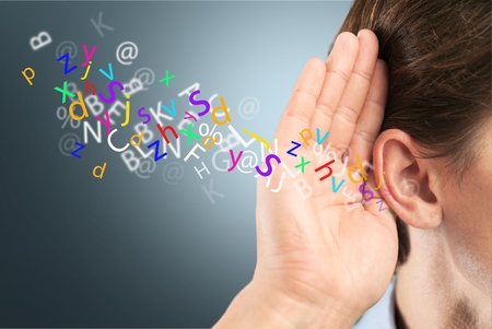 Listen, ear, hear.の写真素材