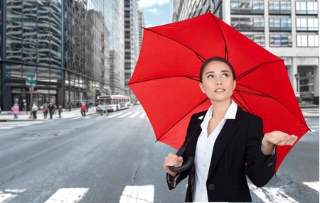 Umbrella, Women, Business.の写真素材