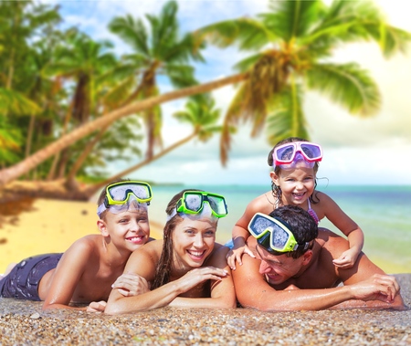 Beach, snorkelling, snorkel.の写真素材