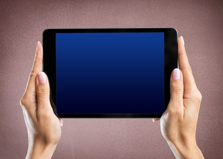 Hand, man, tablet.