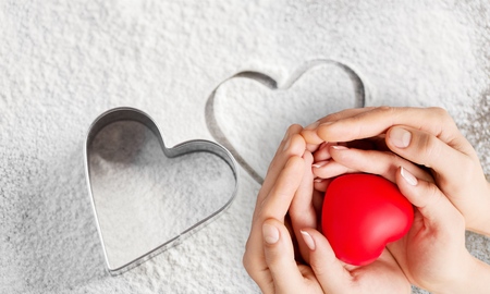 Rustic, hearts, cooking.の写真素材