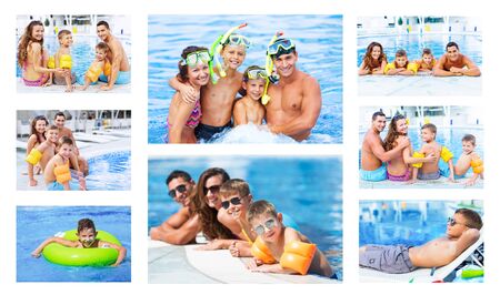 Pool, resort, mother.の写真素材