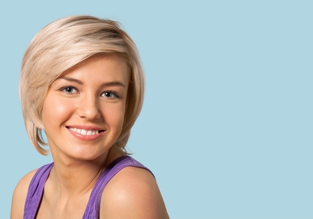 Woman, Smiling, Human Face.の写真素材