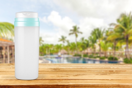 Suntan Lotion, Moisturizer, Bottle.の写真素材
