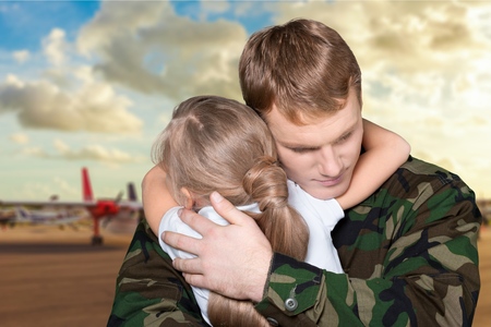 Armed Forces, Military, Embracing.の写真素材