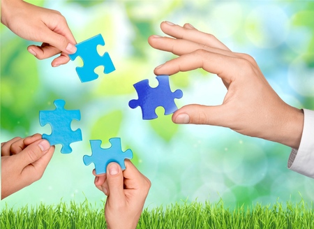 Teamwork, Cooperation, Jigsaw Piece.