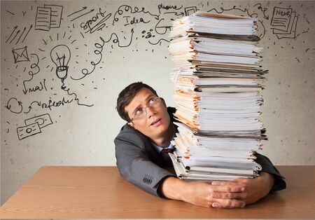 Stack, Red Tape, Paper.の写真素材