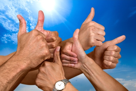 Thumbs Up, Agreement, Human Thumb.の写真素材