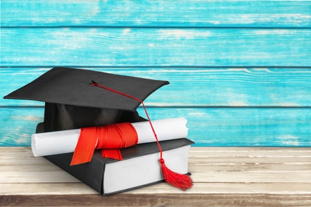 Graduation, Mortar Board, Diploma.の写真素材