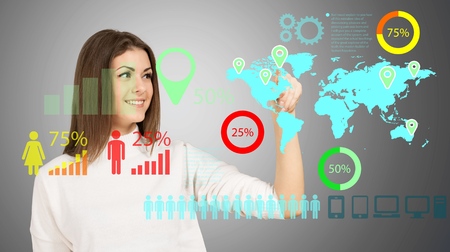 Technology, Futuristic, Touching.の写真素材