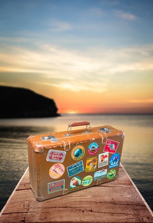 Suitcase, Label, Travel.の写真素材