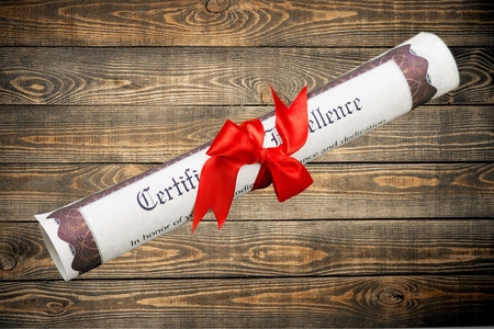 Graduation, Mortar Board, Diploma.の写真素材