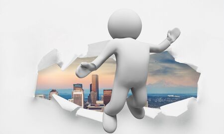 Characters, Three-dimensional Shape, Jumping.の写真素材