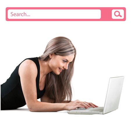 Laptop, Chat Room, Women.の写真素材