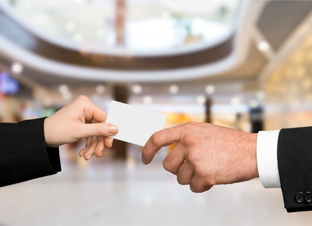 Business Card, Ticket, Human Hand.の写真素材