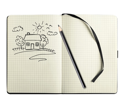 Blank, spread, book.の写真素材